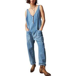 Free People We The Free High Roller Jumpsuit | Kansas | XS | Denim